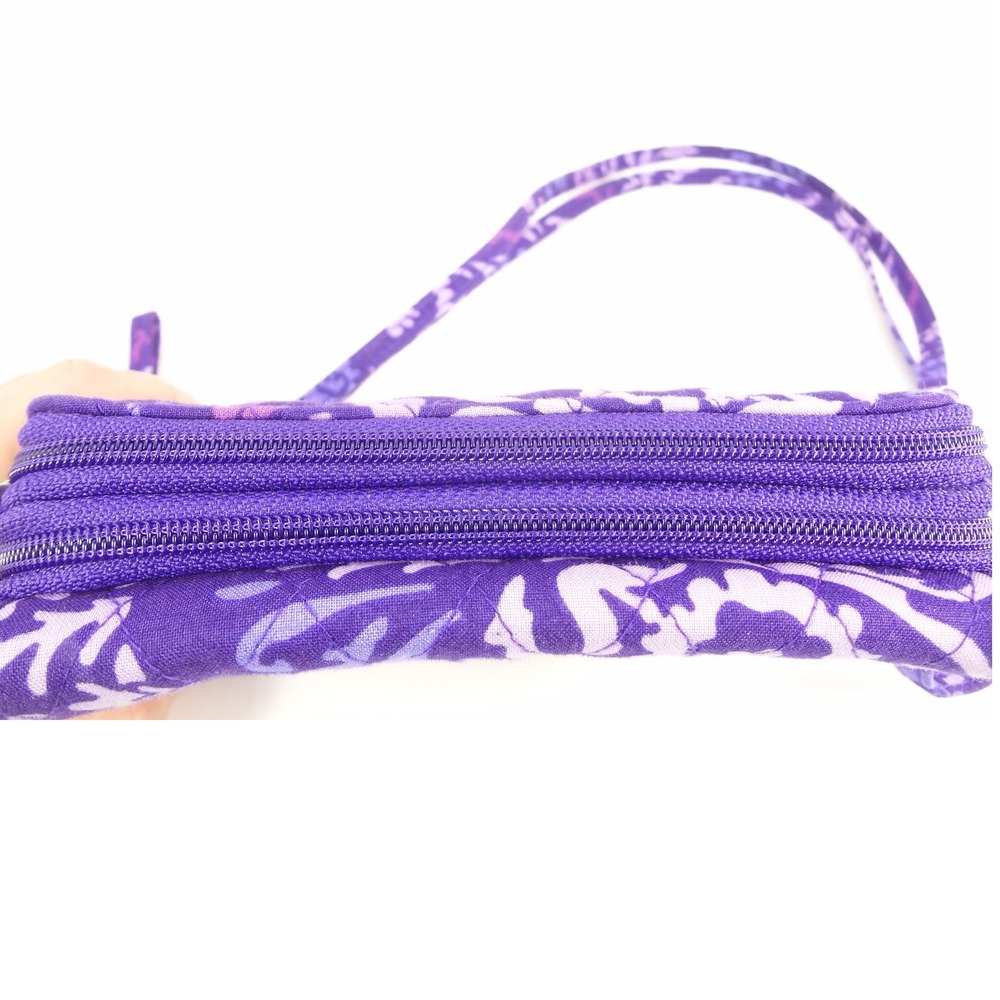 Vera Bradley Paisley Amethyst RFID All In One Crossbody Wallet/Wristlet - Picture 6 of 9